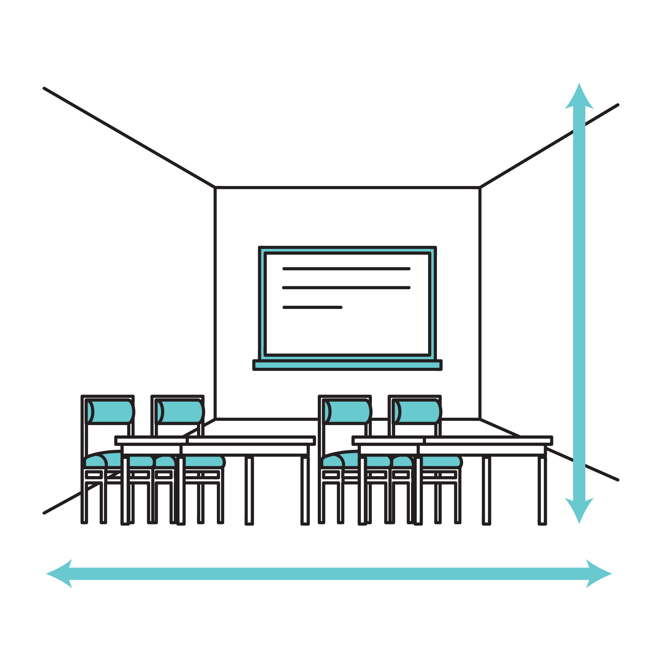 Classroom design (Example: large classrooms, open ceilings, echo)